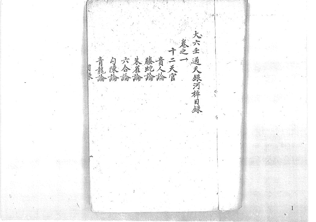 大六壬通天銀河棹八卷清鈔本